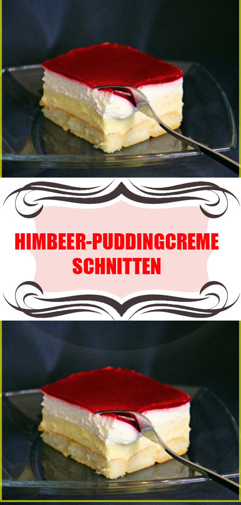 Himbeer Puddingcreme Schnitten