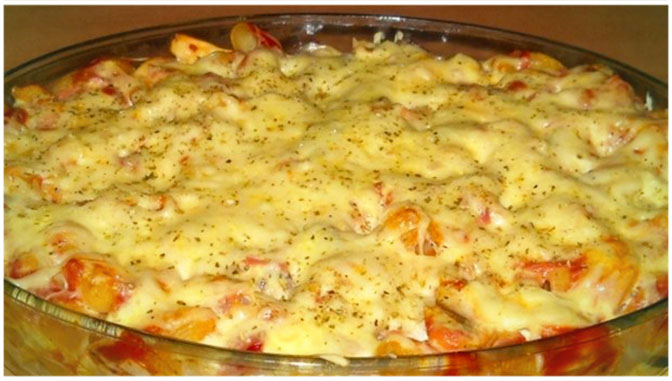 Überbackene Pizza-Nudeln