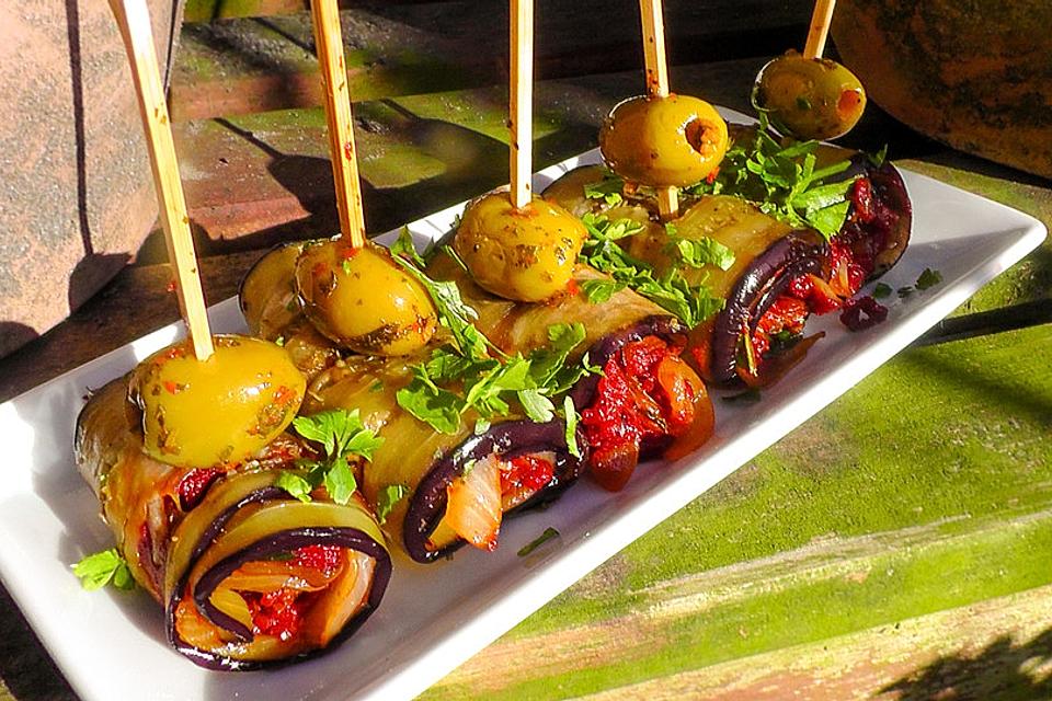 Auberginen-Röllchen vegan Rezept 2 Auberginen-Röllchen vegan
