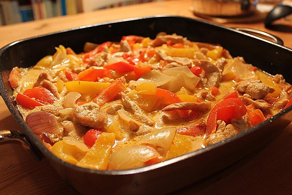 Hähnchen-Paprika-Gemüse Rezept 2 Hähnchen-Paprika-Gemüse Rezept