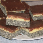 Mohnkuchen mit Vanillecreme und Schoko (leckerer Blechkuchen, schmeckt lecker, gelingt immer)