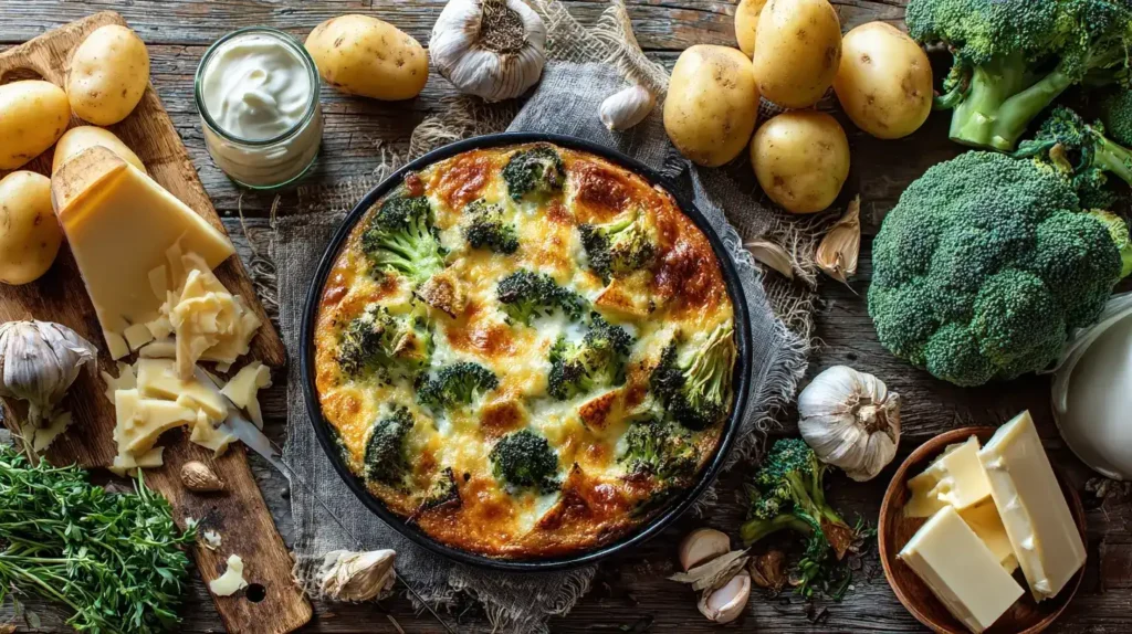 Kartoffel-Brokkoli-Auflauf mit Brokkoli, Kartoffeln und Käse