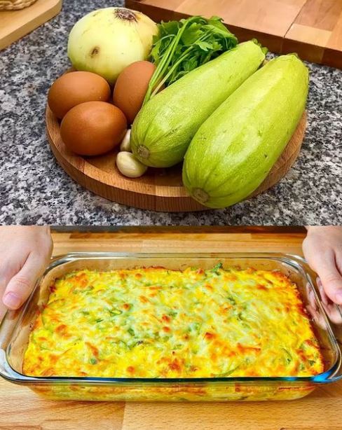 Leckere Zucchini in 30 Minuten, Gemüseauflauf aus Zucchini mit Käse und Sahne