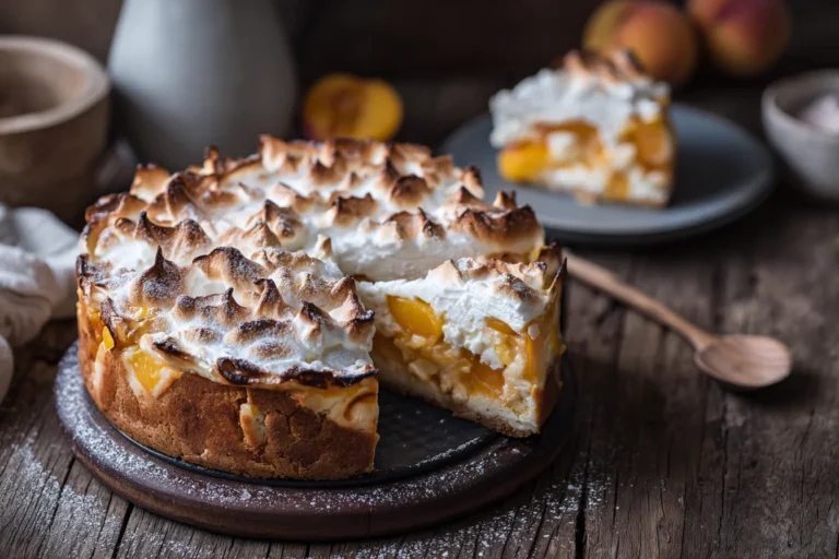 Vanille Käsekuchen mit Pfirsichen