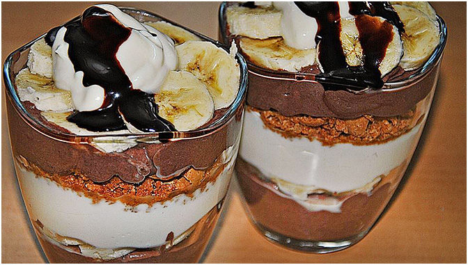 Bananen-Vanille-Schokocreme-Dessert – Schnell und Einfach