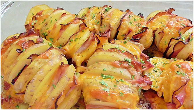 Fächerkartoffeln mit Schinken und Käse – Einfache Rezepte
