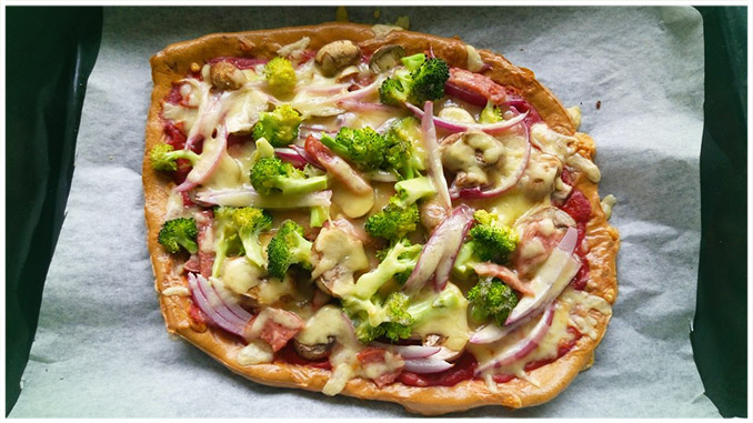 Pizzaboden eiweißreich mit schneller Zubereitung