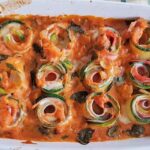 Zucchini-Schinkenröllchen überbacken