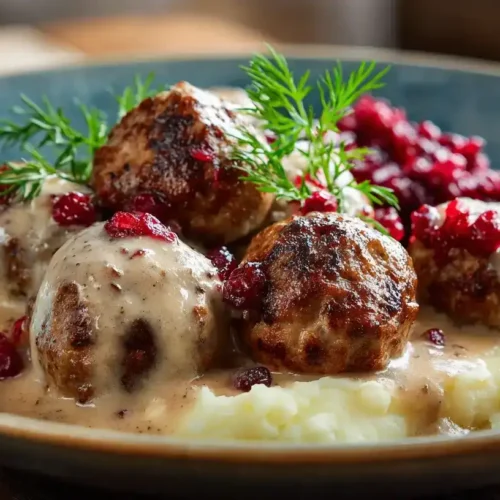 Köttbullar – schwedische Hackbällchen in cremiger Sahnesoße