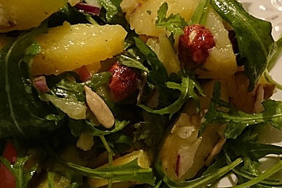 Mein Lieblings-Kartoffelsalat mit Rucola, Äpfeln und Kernen Rezept