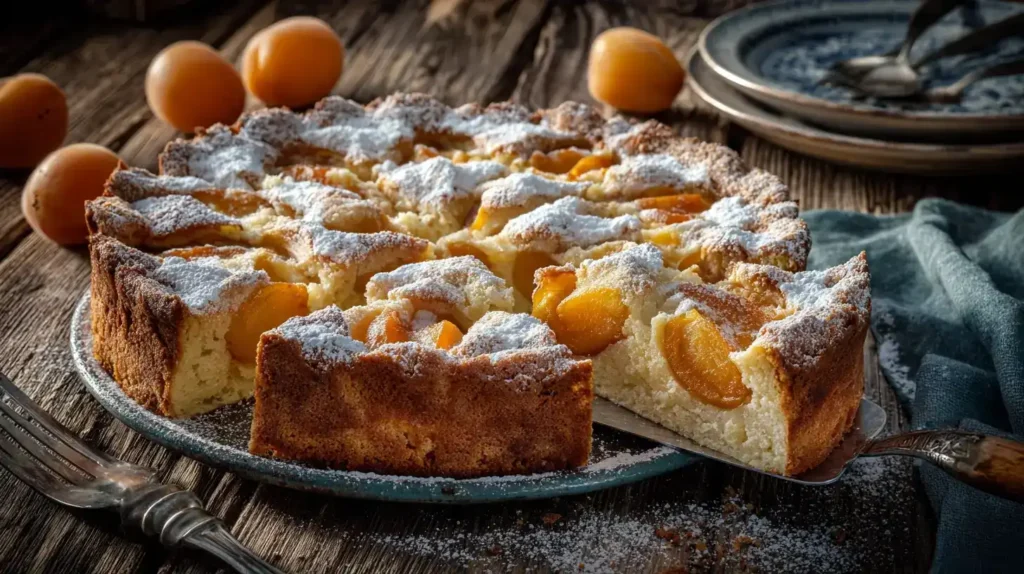 Frisch gebackener Zwetschgenkuchen vom Blech, saftig und golden