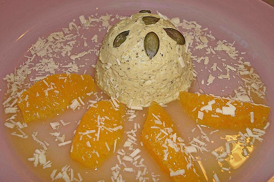 Kürbiskern-Mousse mit Orangenragout Rezept 2 Kürbiskern-Mousse mit Orangenragout