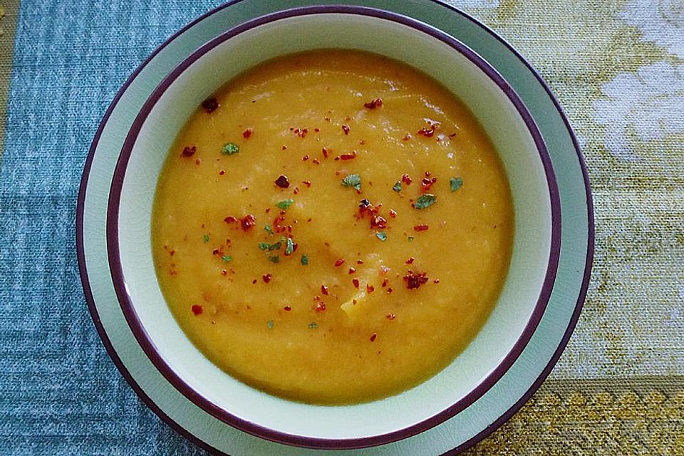 Kürbissuppe mit roten Linsen Rezept 2 Kürbissuppe mit roten Linsen