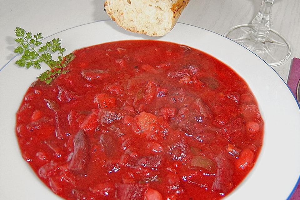 Russische traditionelle Suppe
