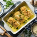 Schlemmerfilet à la Bordelaise frisch gebacken in Auflaufform