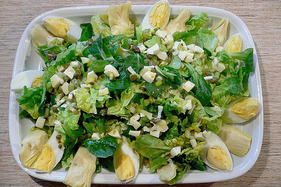 Radicchio-Artischocken-Salat mit Ei