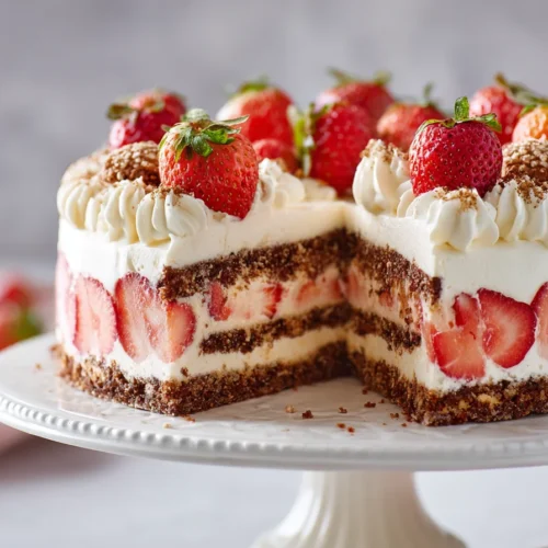 Gewickelte Erdbeer Tiramisu Torte