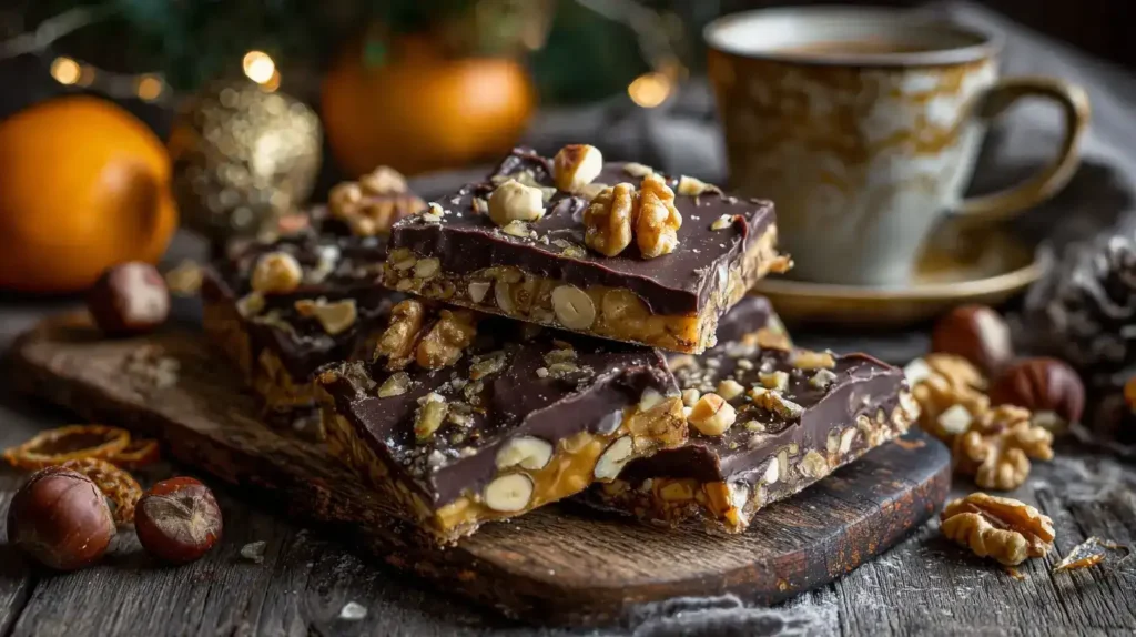 Frische Nüsse, Aprikosenkonfitüre und Butter – Zutaten für Nussecken