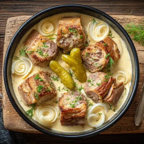 Party-Rouladentopf à la Ute im Bräter mit cremiger Soße und Gemüse