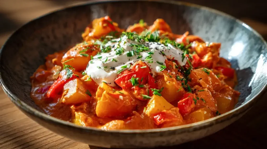 Vegetarisches Kartoffelgulasch mit Paprika – schnell & herzhaft Vegetarisches Kartoffelgulasch mit Paprika – schnell & herzhaft