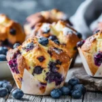 Saftige Blaubeermuffins mit Joghurt frisch aus dem Ofen