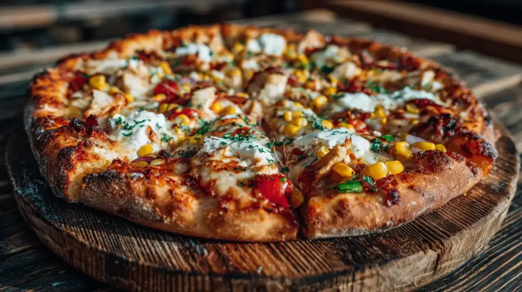 Zwei Portionen einfacher Pizzateig ohne Kneten, vorbereitet auf bemehlter Arbeitsfläche, bereit zum Belegen