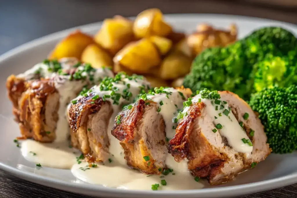Saftige schnelle Putenrouladen aus der Pfanne mit cremiger Sauce
