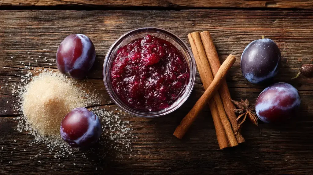 Servierfertiger Zwetschgenröster auf Kaiserschmarrn, warm und appetitlich
