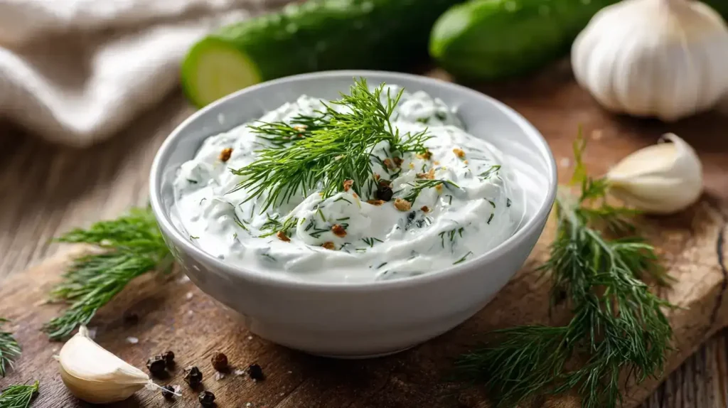 Griechisches Tzatziki – Das einfache, cremige Original-Rezept Cremiges griechisches Tzatziki mit frischer Gurke und Dill