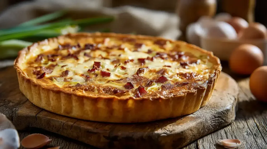 Quiche Lorraine – Das klassische französische Original Quiche Lorraine klassisch mit Lauch, Speck und Emmentaler