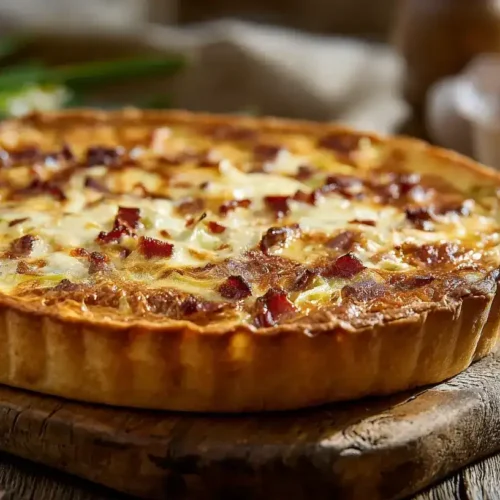 Quiche Lorraine klassisch mit Lauch, Speck und Emmentaler