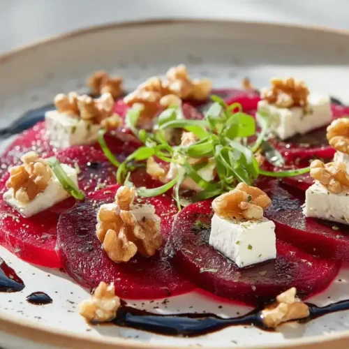 Rote-Bete-Carpaccio mit Feta und Walnüssen als frisches 20-Minuten-Rezept