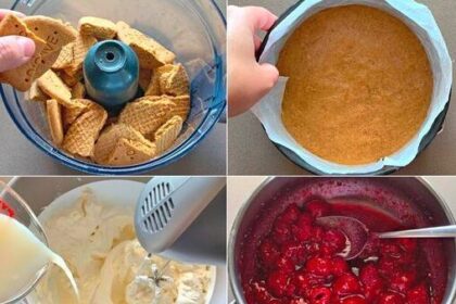 Der hat mehr als 100g Protein in sich, Himbeer Kasekuchen mit Suchtgarantie