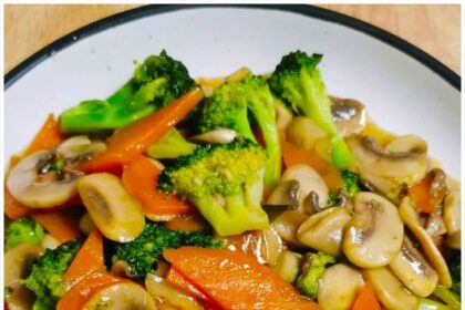 Gebackene Champignons mit Gemuse und 20 g Eiweiß