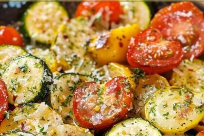 Gerösteter Knoblauch Parmesan Zucchini