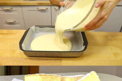 Heißer Milchkuchen in 10 Minuten im Ofen, ein Tassenrezpt