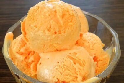 Orangeneis ohne Eismaschine ein Muss im Sommer