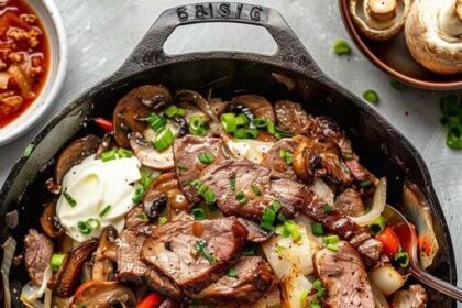Philadelphia Geschnetzeltes mit 1 Glas Champignons Rezept