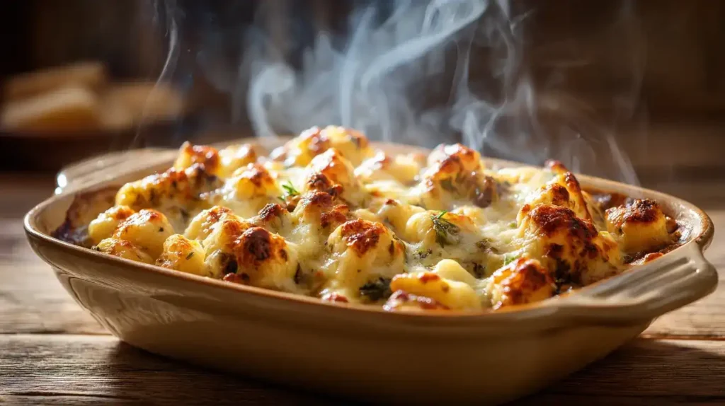Gnocchi-Auflauf mit Hackfleisch und Lauch – cremiger Auflauf mit Käse überbacken