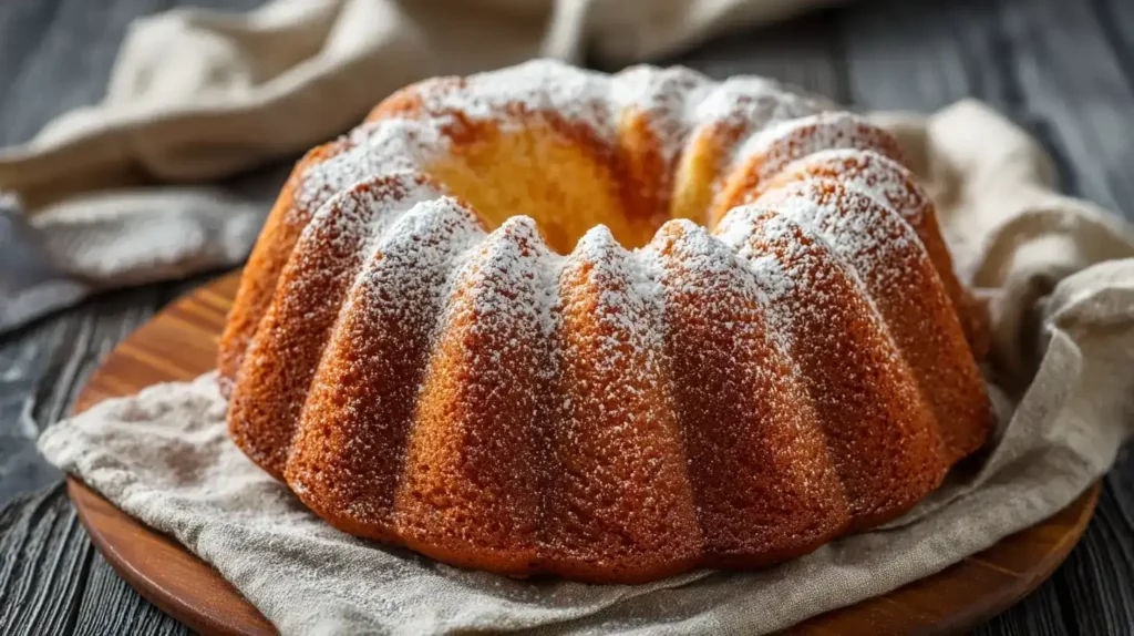 Marmorkuchen Rezept von Oma in Gugelhupfform mit Puderzucker
