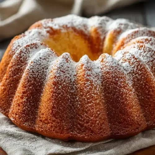 Marmorkuchen Rezept von Oma in Gugelhupfform mit Puderzucker
