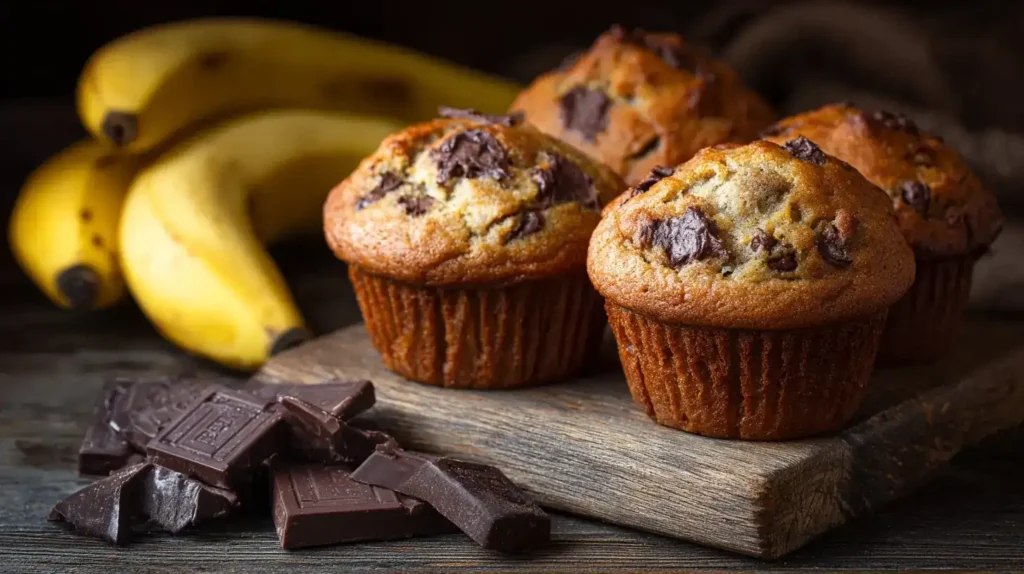 Saftige Bananen-Schoko-Muffins im Muffinblech