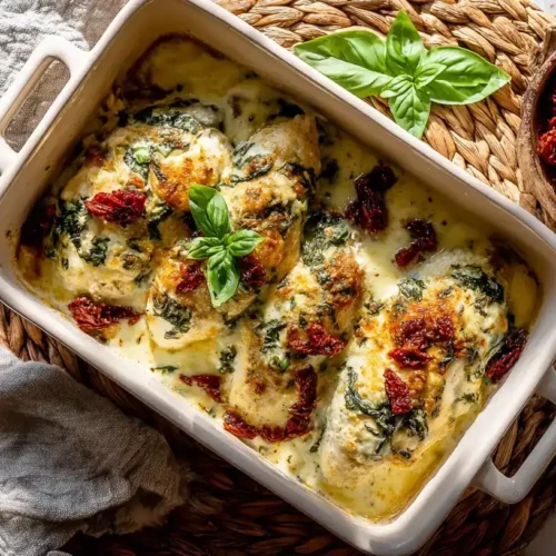 Sahne Hähnchen mit Mozzarella frisch überbacken im Ofen