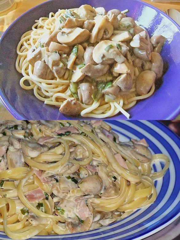 Cremige Spaghetti mit Champignons - Einfache Rezepte