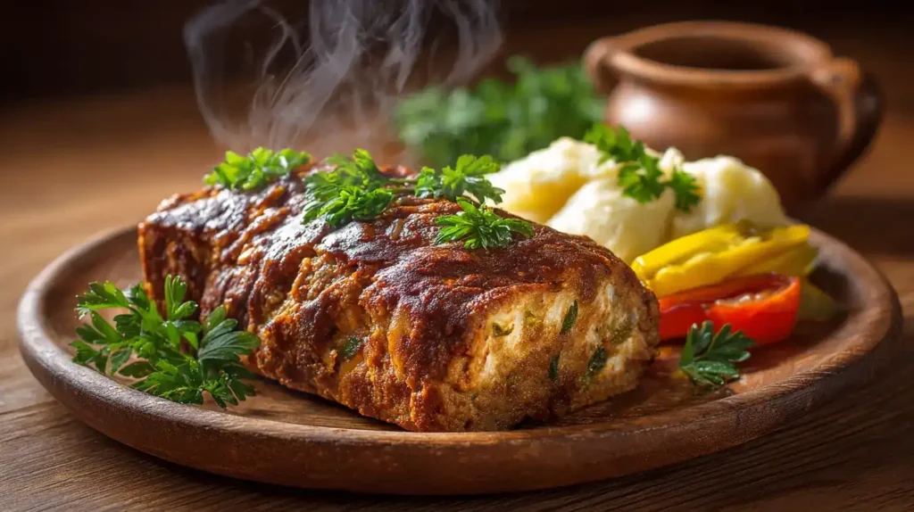 Klassischer Hackbraten im Ofen Klassischer Hackbraten frisch aus dem Ofen, saftig und goldbraun gebacken