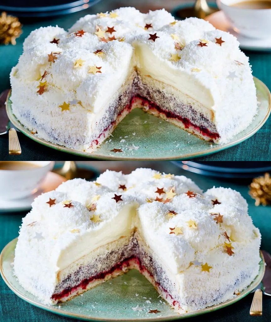 Weihnachtliche Schneeballtorte