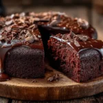 Saftiger, einfacher Schokokuchen mit Schokoladenglasur