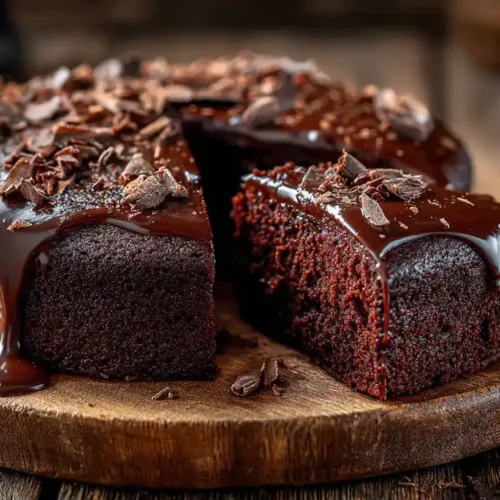 Saftiger, einfacher Schokokuchen mit Schokoladenglasur