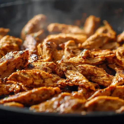 Einfaches Gyros wie beim Griechen in der Pfanne serviert