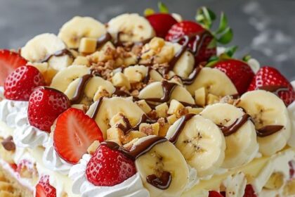 Bananensplit Torte ohne backen mit 500g Frischkase